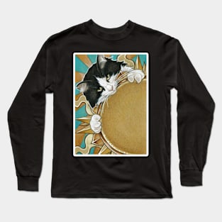 Cats Love The Sunshine - White Outlined Version Long Sleeve T-Shirt